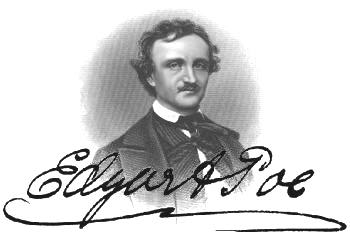 Grayscale picture of Poe, with signature - 46.5K interlaced GIF